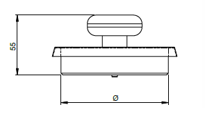 Inspektionslåg med knop - stålforing Ø80 mm