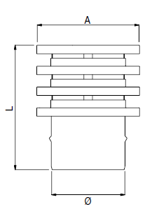 teknisk tegning Ø80 regnhætte med lameller