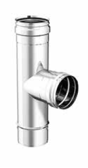 Ø80 T-piece - steel lining - 2x female