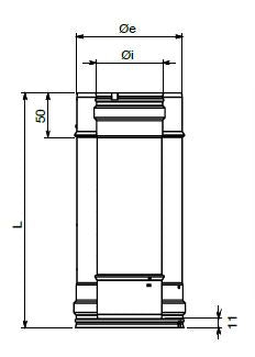 teknisk tegning 250 mm - Ø80/130 mm